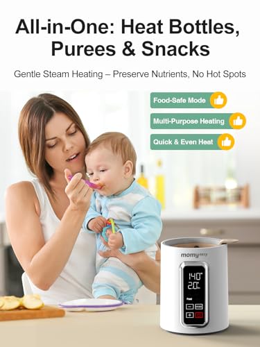 MOMYEASY bottle warmer with glass bottle inserted