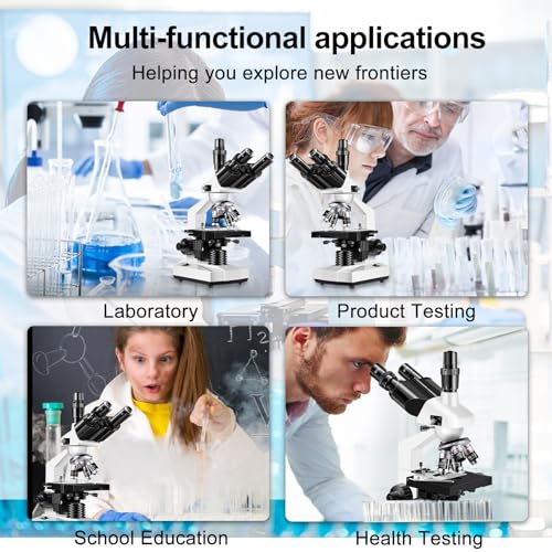 Trinocular microscope setup for biological testing