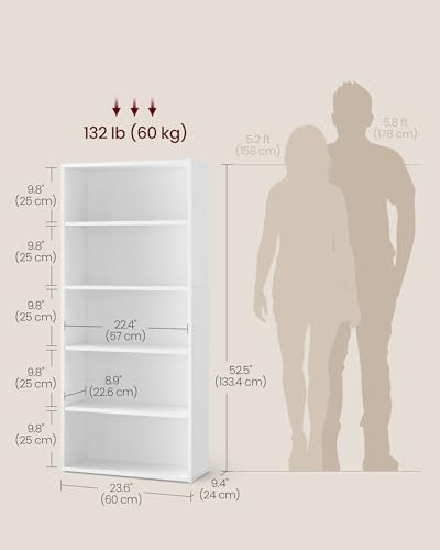 Side profile showing bookshelf depth