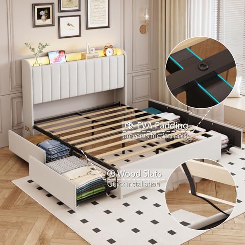 View of TIGUBFRE beige bedroom furniture in a home setting