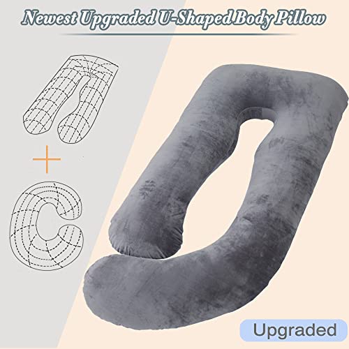 Side view of the extended AMCATON maternity body pillow