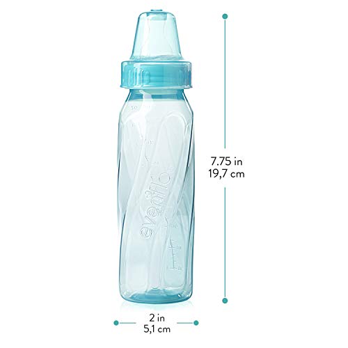 Molded volume markers on Evenflo bottle