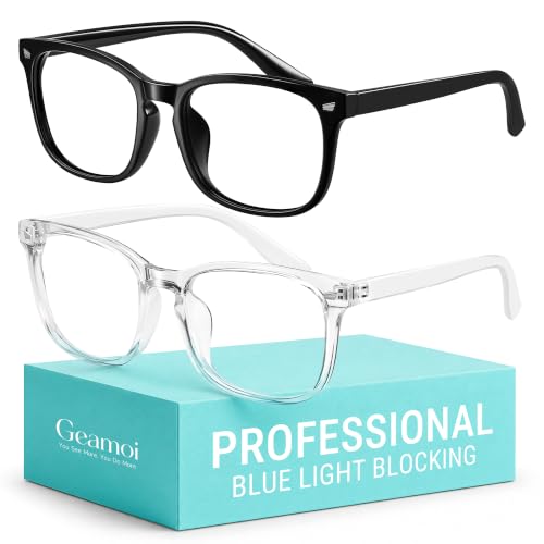 Geamoi blue light blocking glasses black and clear frame