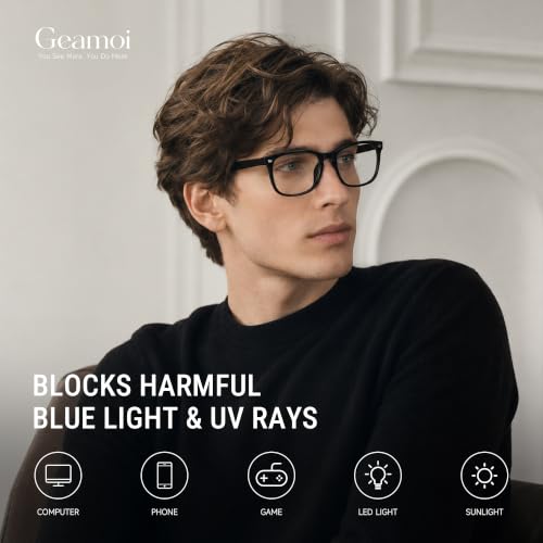 Front view of Geamoi square blue light glasses
