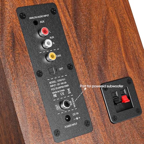 Back panel input ports of Saiyin Bluetooth speakers