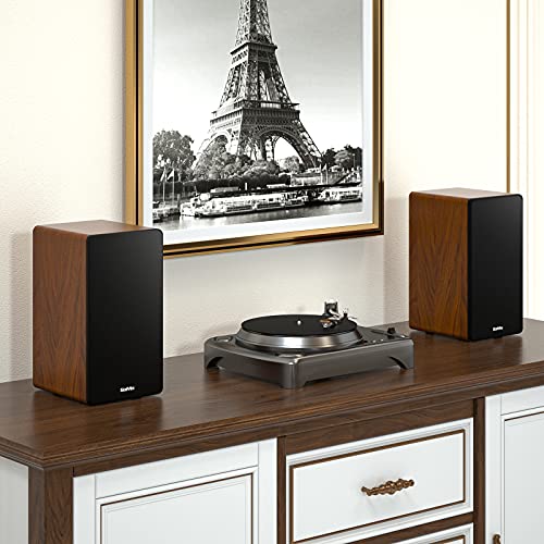 Side profile of Saiyin wooden monitor speakers