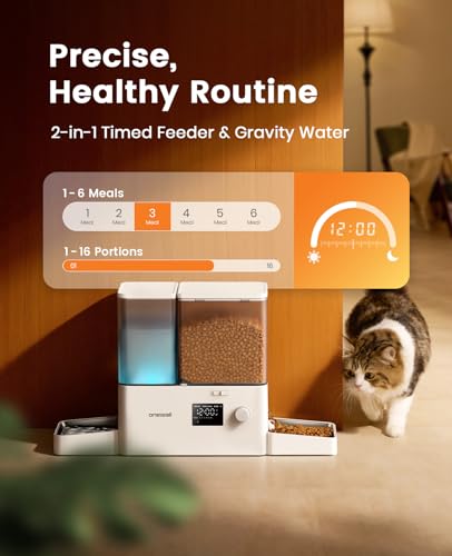 oneisall cat feeder 8.5L capacity display