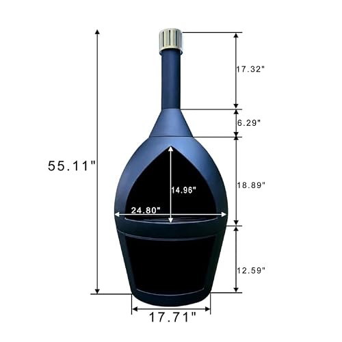 PikEtu portable black fire pit on a patio