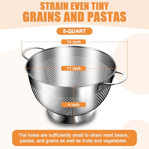 Silver kitchen strainer with side handles