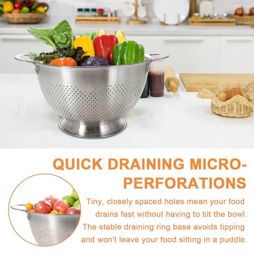 Stainless steel colander side profile