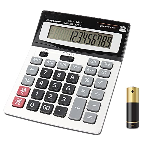 HIHUHEN Large 12-Digit Electronic Financial Calculator
