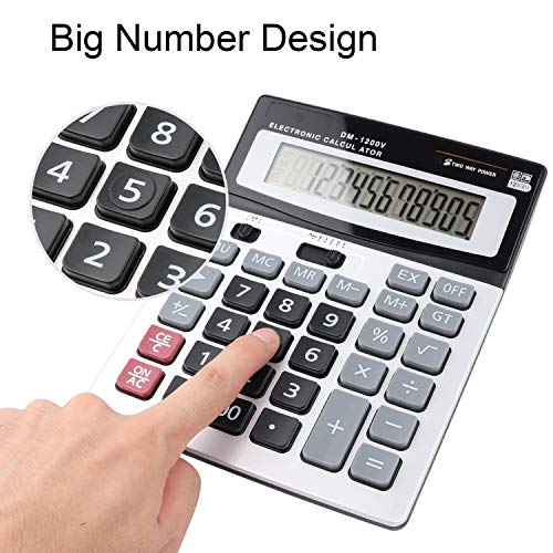 Side view of HIHUHEN desktop calculator