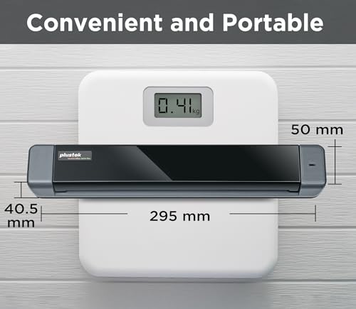 Plustek S410 Plus scanning a document