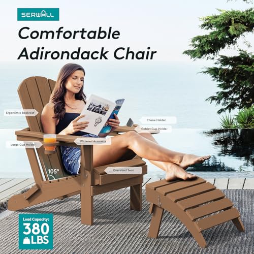 Wide armrest design on SERWALL Adirondack set