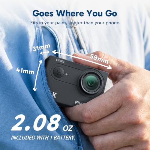 AKASO EK7000 camera lens detail