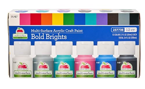 12 assorted Apple Barrel acrylic paint bottles