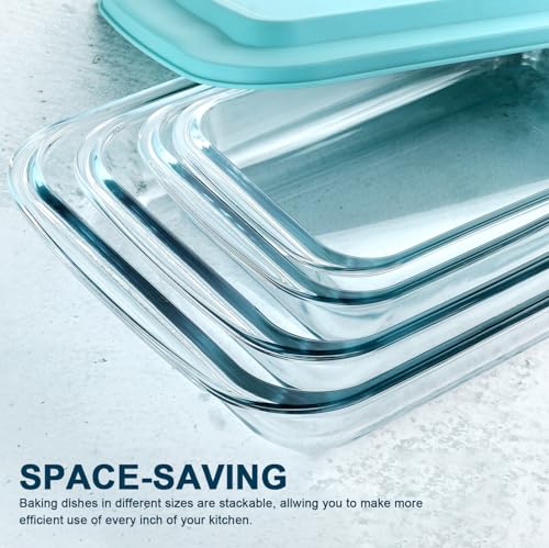 Stackable glass baking containers for storage