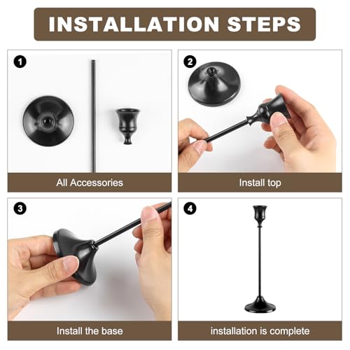 Assembled Tunyet candle holders with taper candles