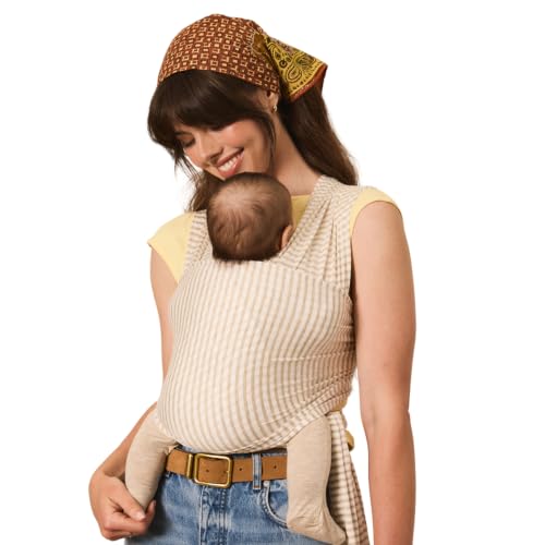 Solly Baby Wrap Driftwood Stripe folded