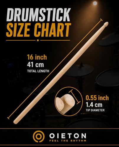 Close up of OIETON drum stick wood tip