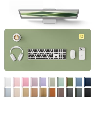 YSAGi Bamboo Green leather desk protector