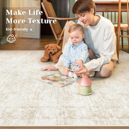 Losbulake beige area rug in a living room