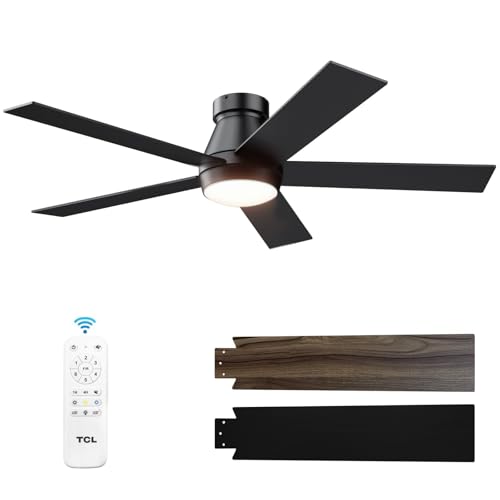 TCL 52-inch black flush mount ceiling fan