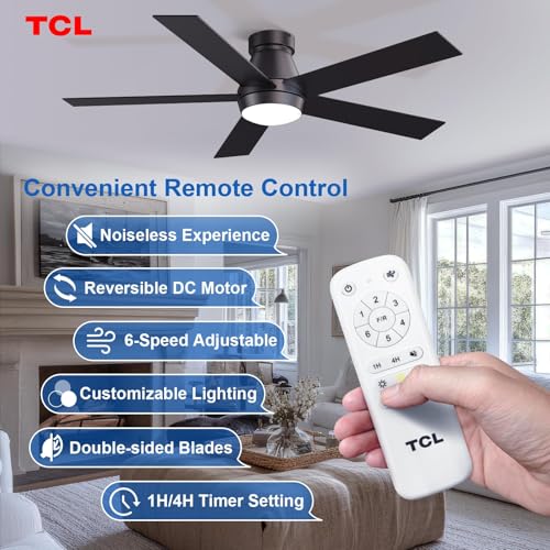TCL ceiling fan with walnut blade side