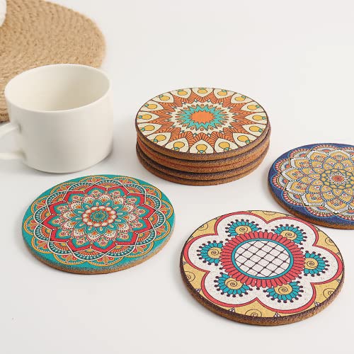 Bohemian style Puluole drink coasters on table