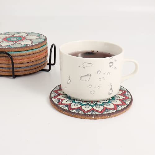 Bottom view of non slip Puluole cork coaster