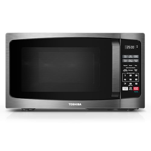 TOSHIBA 0.9 Cu.Ft black stainless microwave