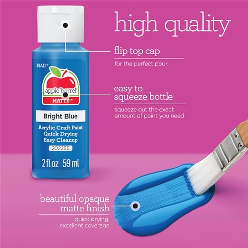 Close up of vibrant paint bottles in the set