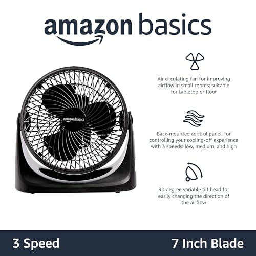 Side profile of Basics cooling desk fan