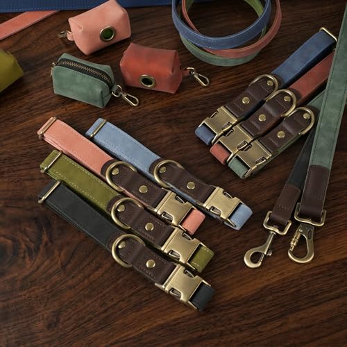 Didog PU leather collar flat layout view