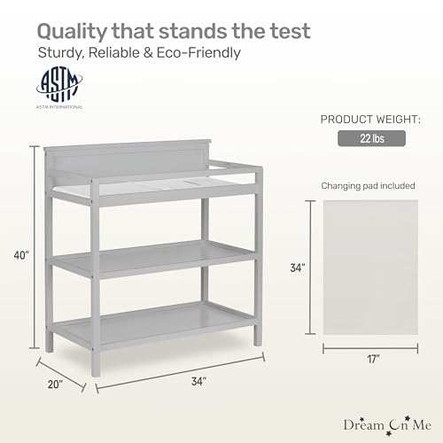 Storage shelves on Jax changing table