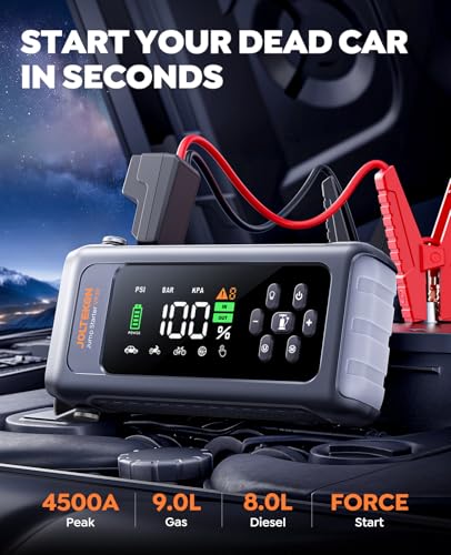 Joltekon jump starter with air compressor hose