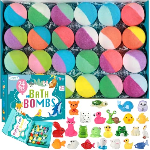 JOFEI 24 pack kids bath bombs box