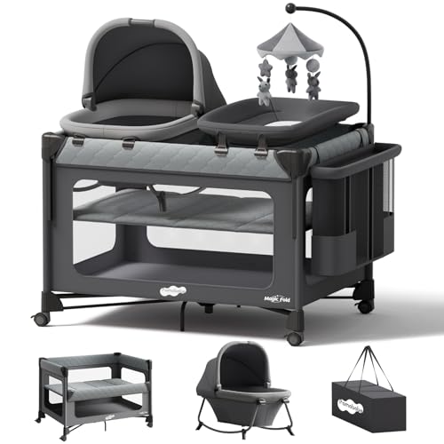 Pamo Babe 7-in-1 Pack and Play grey view