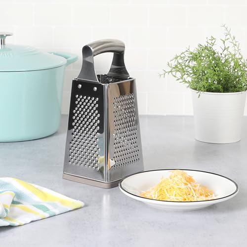 Close up of Martha Stewart stainless steel grater surfaces