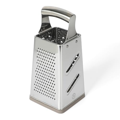 Stainless steel 4-sided grater for kitchen food prep
