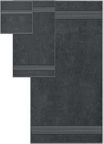 Two bath towels in grey
