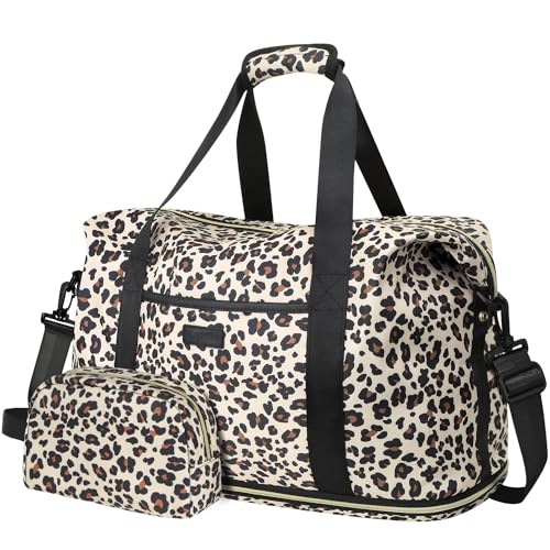 Capolo Expandable Travel Duffle Bag Leopard exterior view