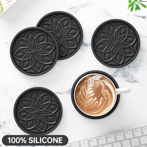 HFHOME coasters inside the included holder