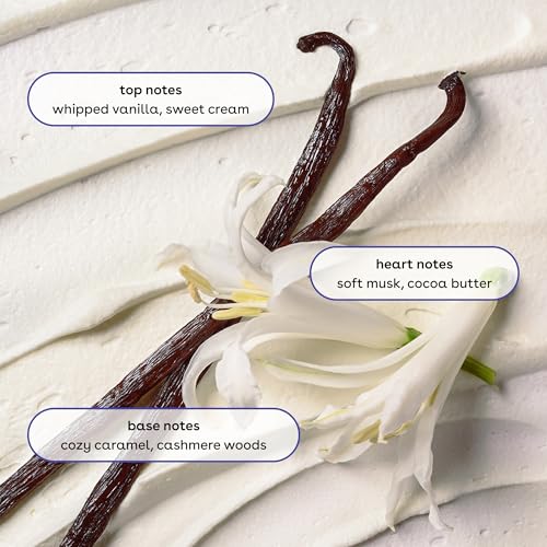 Close up of vanilla cashmere body wash label