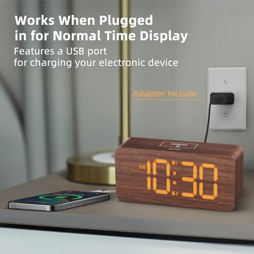 Side profile of uscce M01-1 wooden alarm clock