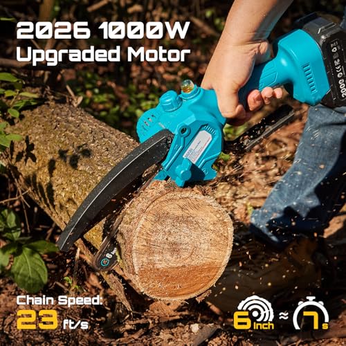 Seesii M6 Air chainsaw motor and blade detail