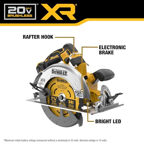 Electric brake release trigger on DEWALT saw