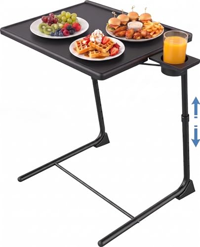 HUANUO Adjustable TV Tray Table black front view