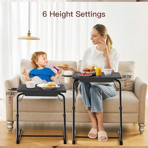 TV tray tilted for ergonomic use