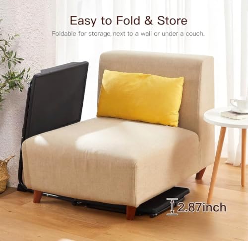 Black HUANUO tray table in living room setting